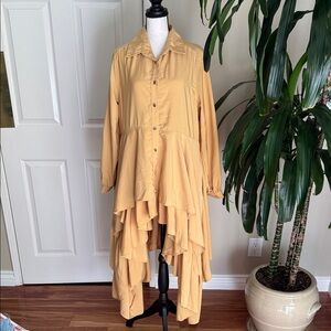 KAREN T Design - Elegant Mustard Layered Dress